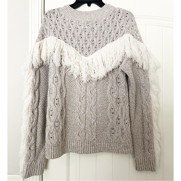 AMUR Ulla Fringe Cable Knit Sweater - Picture 7 of 10